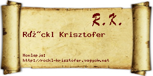 Röckl Krisztofer névjegykártya